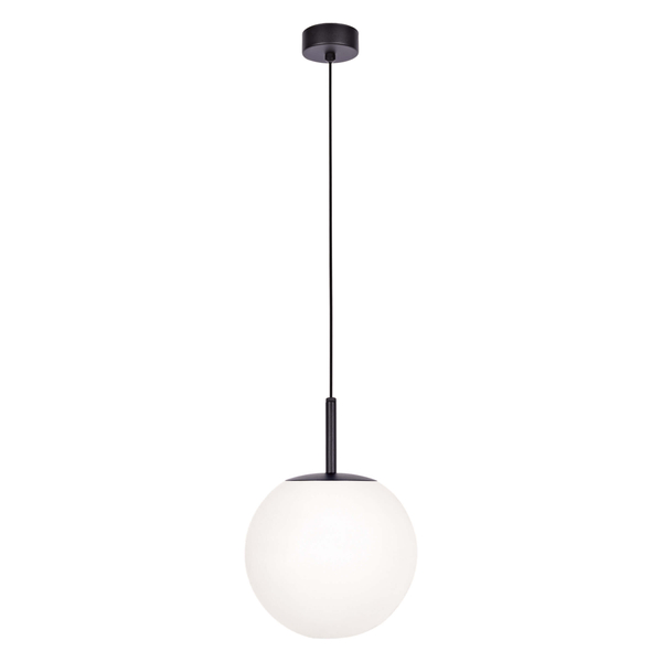 Kulista wisząca lampa Faro K-4887 Kaja okrągła ball biała czarna