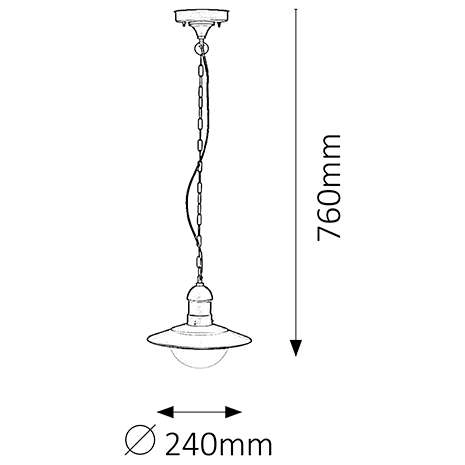 Zewnętrzna LAMPA wisząca OSLO 8717 Rabalux industrialna OPRAWA tarasowy zwis na łańcuchu loftowy IP44 czarny