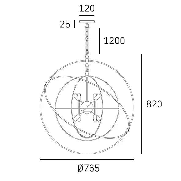 Geometryczna lampa wisząca Roxbury P08593AU metalowa złota czarna
