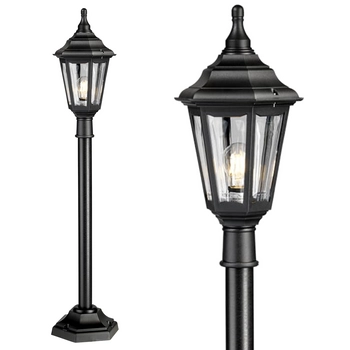 Metalowa latarnia stojąca KINSALE-PILLAR Elstead latarnia czarna