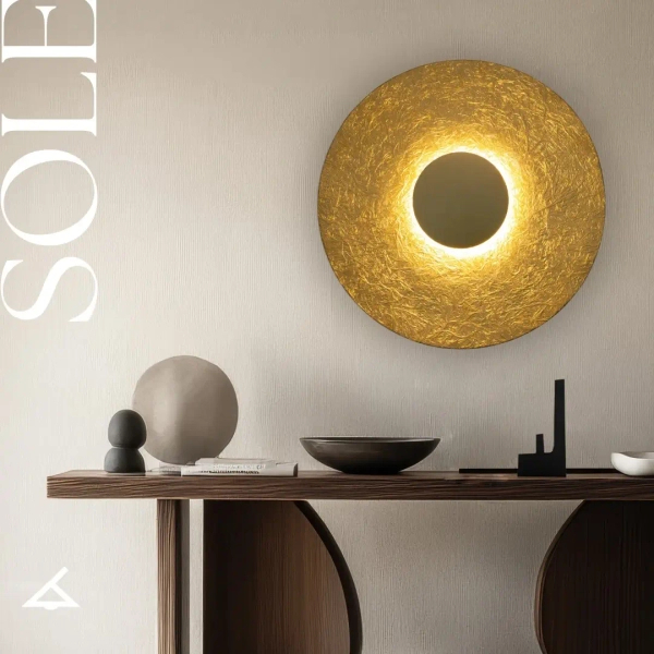Okrągły kinkiet ścienny Sole 41514 LED 7W 3000K dysk złoty