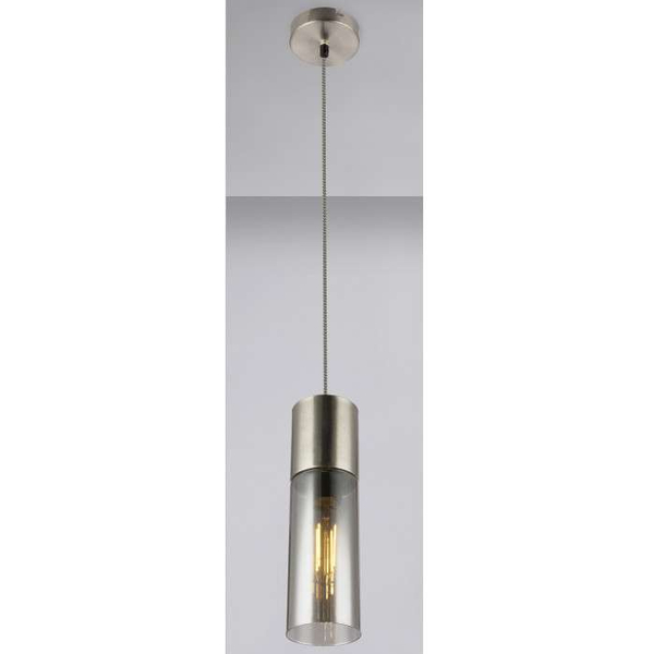 Loftowa LAMPA wisząca ANNIKA 21000HN Globo tuba OPRAWA szklana ZWIS okrągły nikiel matowy przydymiony