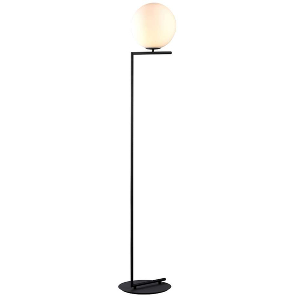 Stojąca LAMPA podłogowa CONDI MLE3081/1 BL MDECO loftowa OPRAWA szklana kula ball grafitowa biała