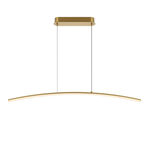 Zagięta wisająca lampa liniowa Curve MOD243PL-L18BSK mosiądz