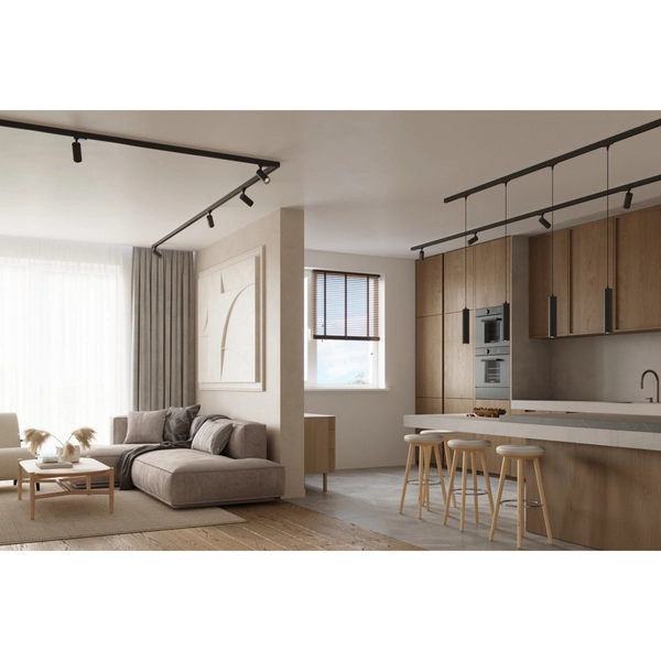 Wisząca lampa szynowa 3-fazowa LAGOS MYL.00006 z żarówką czarny