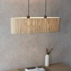 Wisząca lampa drewniana Longshore 101692 beżowy czarny