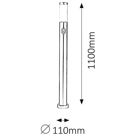 Stojąca LAMPA ogrodowa INOX TORCH 8268 Rabalux zewnętrzna OPRAWA metalowa z czujnikiem ruchu IP44 chrom satynowy biała