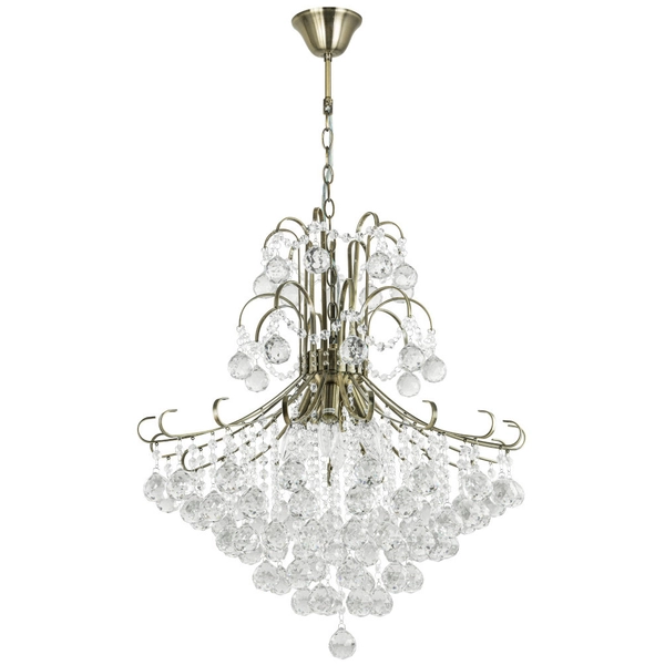 Żyrandol LAMPA wisząca Barcelona 6245/6 21QG Elem pałacowa OPRAWA crystal glamour zwis mosiądz