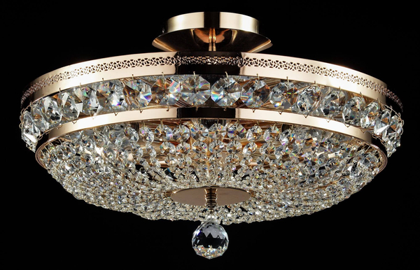 Plafoniera LAMPA sufitowa OTTILIA DIA700-CL-06-G Maytoni okrągła OPRAWA kryształowy plafon glamour złoty