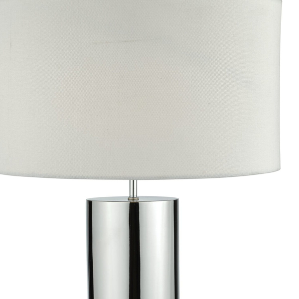 Lampka stołowa do salonu INGLEBY ING4250 abażurowa chrom biały