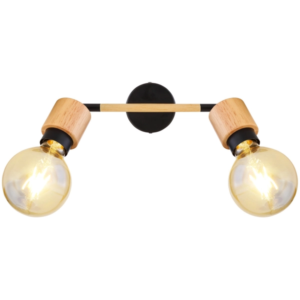 Regulowana LAMPA sufitowa JORNA 54031-2 Globo metalowa OPRAWA regulowane reflektorki czarne drewno