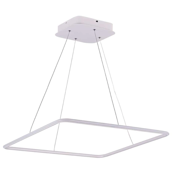 LAMPA wisząca MDECO SLIM/000015/3000/W metalowa OPRAWA kwadratowa ramka LED 39W 3000K zwis IP44 biały