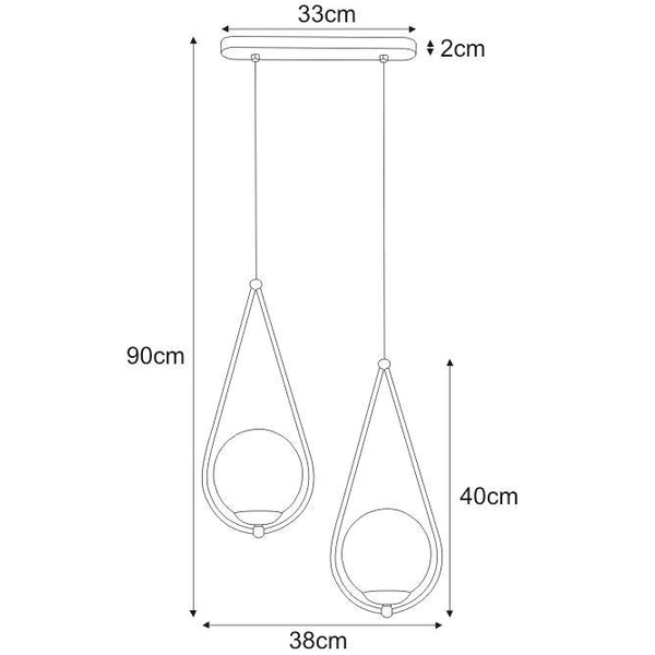 Modernistyczna LAMPA kropla Neve K-4771 Kaja wisząca OPRAWA kule ball ZWIS na listwie czarna biała