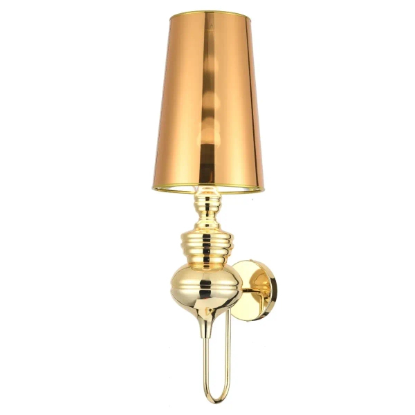 Kinkiet klasyczny Queen MB-8046-25 gold Step pałacowy z abażurem złoty