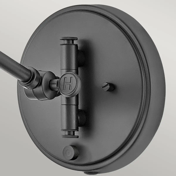 Naścienna lampa na wysięgniku Arti HK-ARTI-1W-BK-NR rattan drewniana czarna