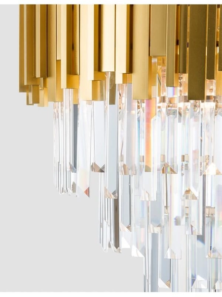 Salonowy żyrandol crystal Campana okrągły złoty przezroczysty