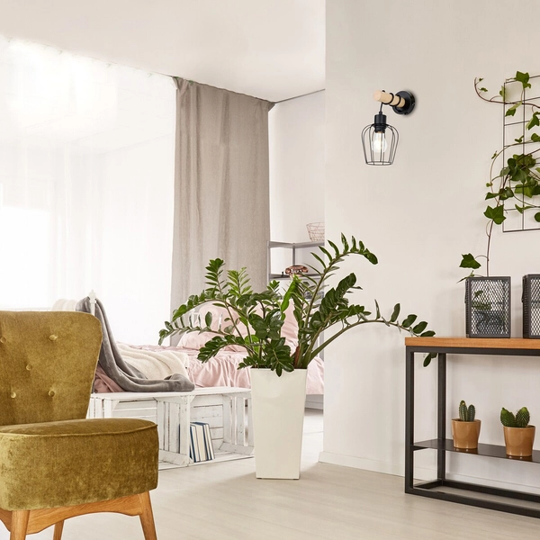 Industrialna LAMPA ścienna FABIAN 5244 Rabalux druciany kinkiet do salonu czarny