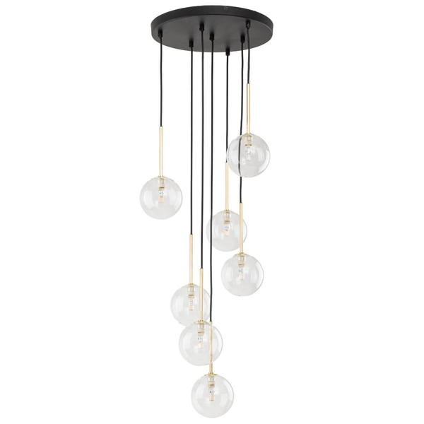 Zwisowa lampa Nilos 5362 kaskada balls bombki przezroczysta złota