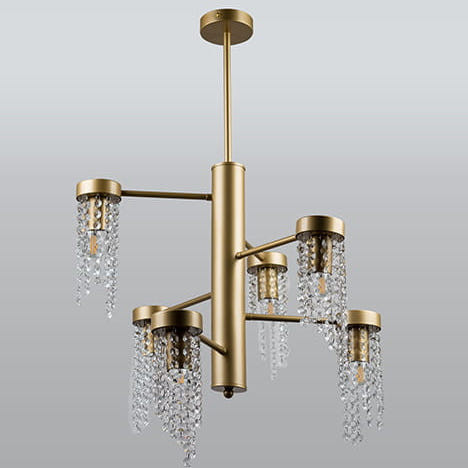 Glamour LAMPA sufitowa GEA 316318 Polux metalowa OPRAWA z kryształkami złota