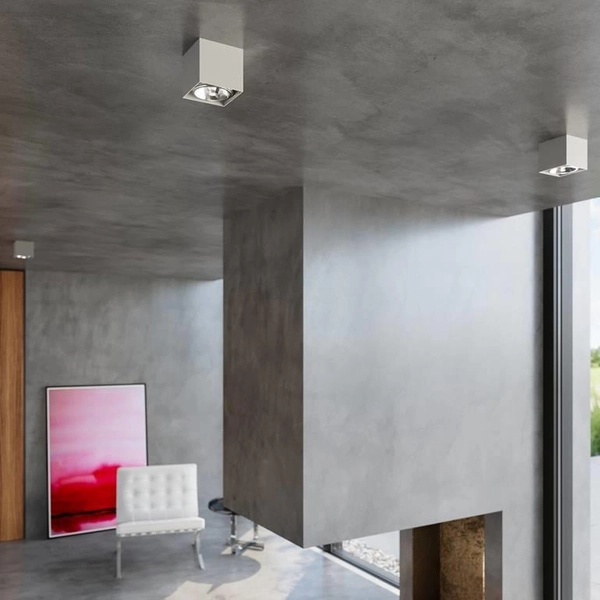 Sufitowa LAMPA kostka SL.0699 plafon kwadratowy downlight metalowy szary