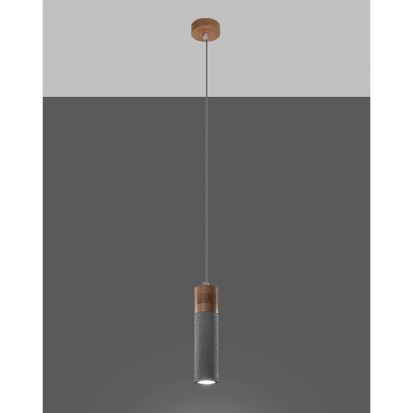 Betonowa lampa wisząca SL.0965 szara tuba do przedpokoju