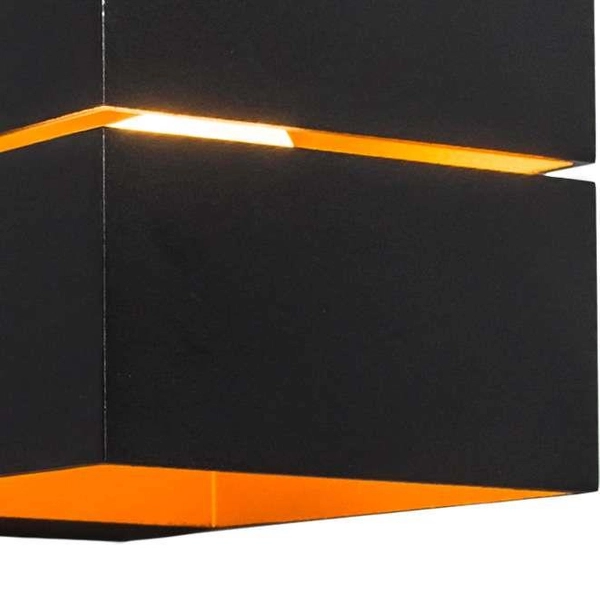 Kinkiet metalowy Transfer nowoczesna kostka czarna złota