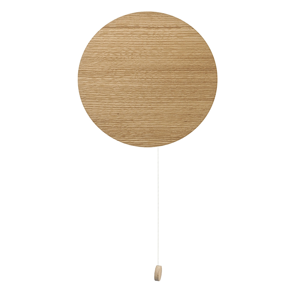 Drewniana lampa ścienna Minimal 9377 okrągły kinkiet z włącznikiem