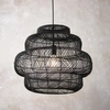 Zwisowa lampa rattanowa L&-198474 Light& do salonu boho czarna