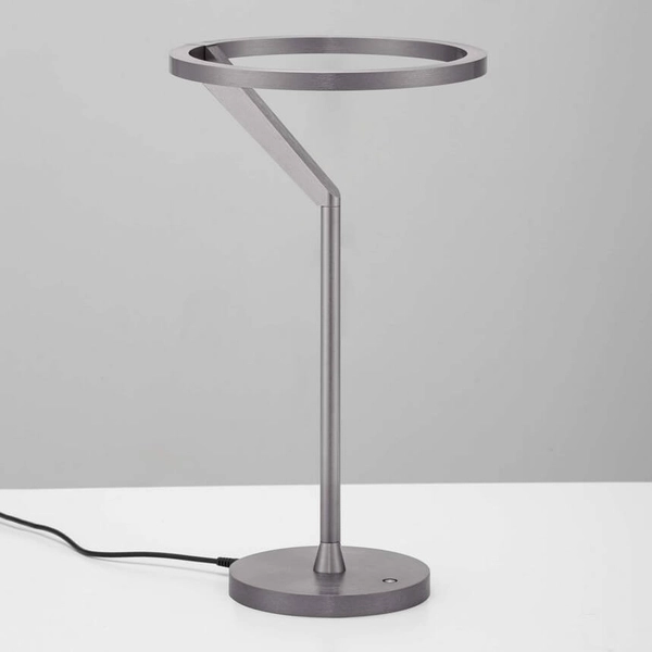 Biurkowa lampa stołowa ZUDANEZ LE44770 LED 16W 3000K ring szara