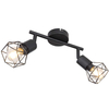 Industrialna LAMPA sufitowa XARA I 54802S-2 Globo druciana OPRAWA metalowy plafon reflektorki czarne