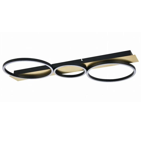 Ringowy plafon do salonu LUMENZ CL231204-3BK+GD LED 30W 4000K czarny