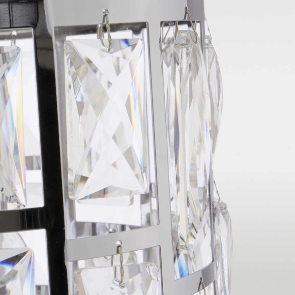 Glamour LAMPA ścienna KIEV W02872CH Cosmolight kryształowy kinkiet do jadalni chrom