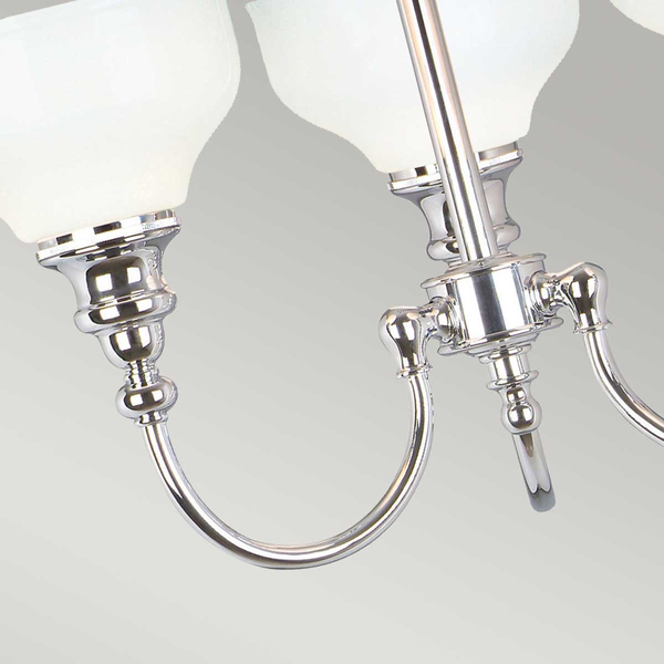 Sufitowa lampa potrójna Cheadle ATH-CD3 Elstead kielichy łazienkowe IP44 białe chrom