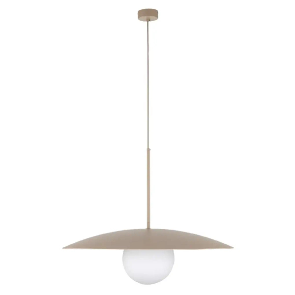 Lampa zwisająca nad stołem Slate 10910 owalny klosz mleczna kula beżowy