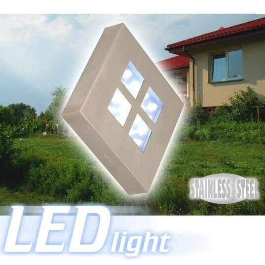 Ścienny kinkiet ledowy ogrodowy 202642 Polux 2W 6500K metalowy beżowy