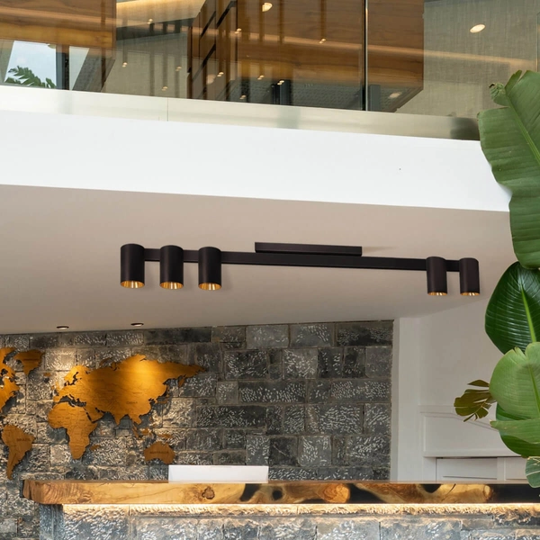 Sufitowa lampa Mirabel 326188 Polux na listwie czarna złota