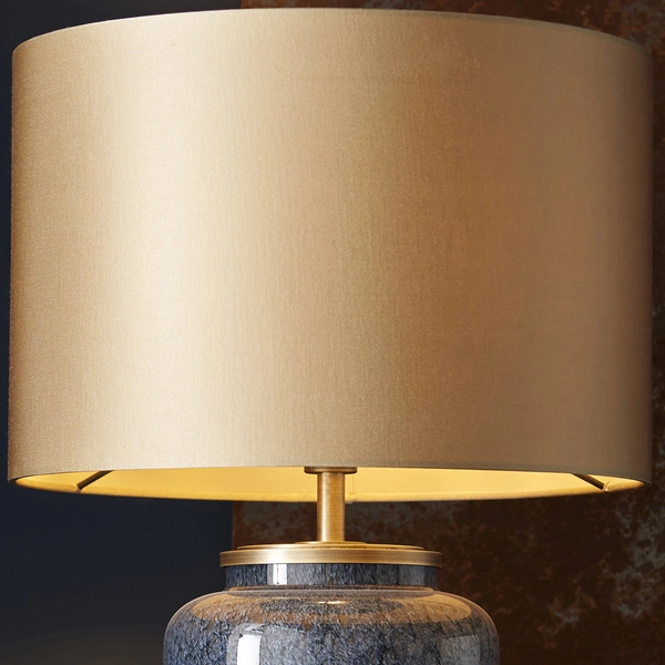 Stołowa lampa L&-193067 Light& salonowa z abażurem złotym kobaltowa