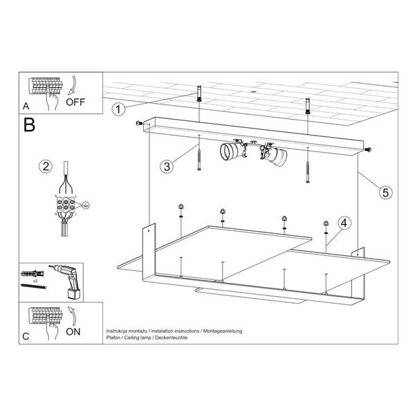 Szklana lampa sufitowa SL.1045 nowoczesny plafon biały