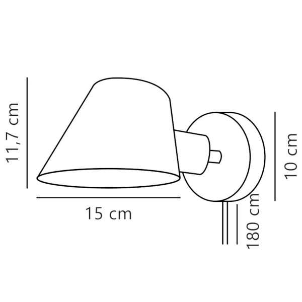 Kinkiet ścienny sypialniany Stay 2220381010 DFTP z włącznikiem szary