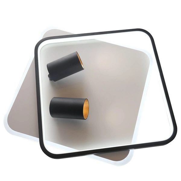 Kwadratowy plafon Parma LP-0612/2C Square BK tubki czarne białe
