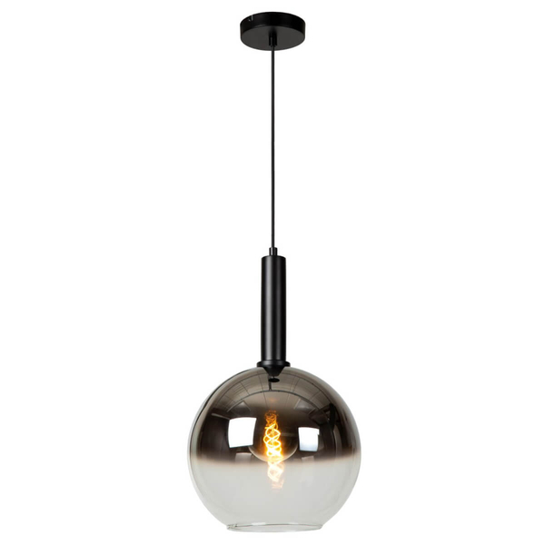 Szklana lampa wisząca Marius kula ball czarna przydymiona