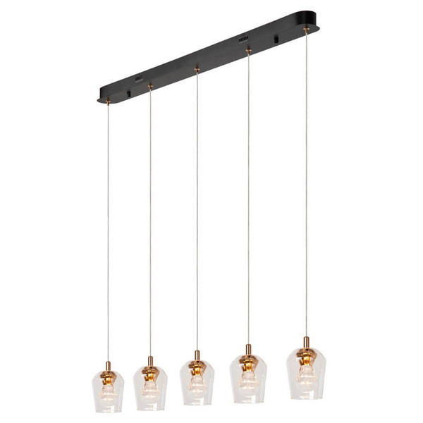 Salonowa lampa wisząca BERLIANE 00430/20/60 LED 4W 2700K czarna złota