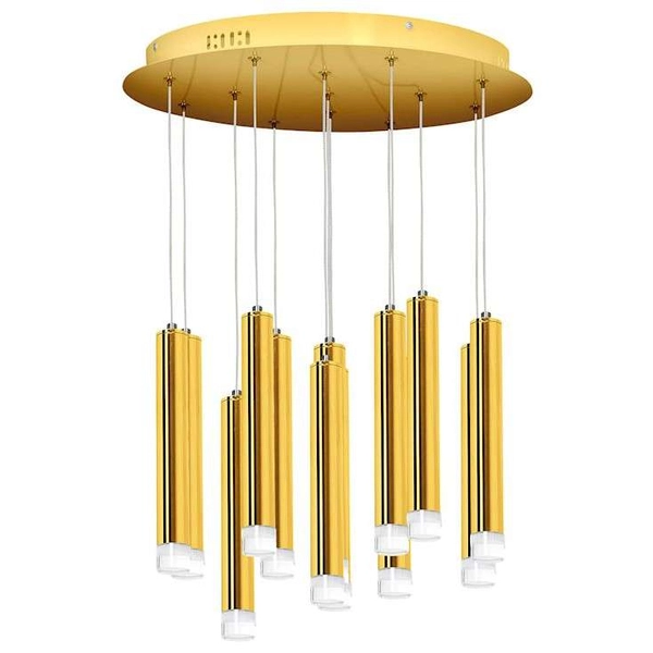 LAMPA wisząca GOLDIE ML5716 Milagro metalowa OPRAWA tuby LED 12W 4000K zwis kaskada złota