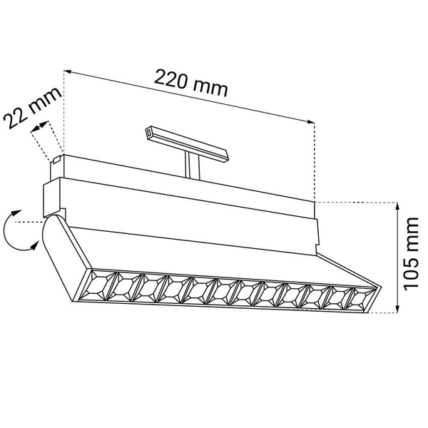 Spot na szyny magnetyczne Komatsu 6498 Shilo LED 12W 3000K metalowy czarny