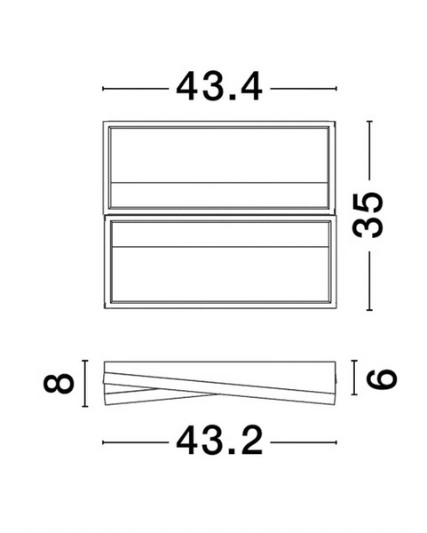 Nowoczesna lampa sufitowa Croix ramki LED 28W czarne złote