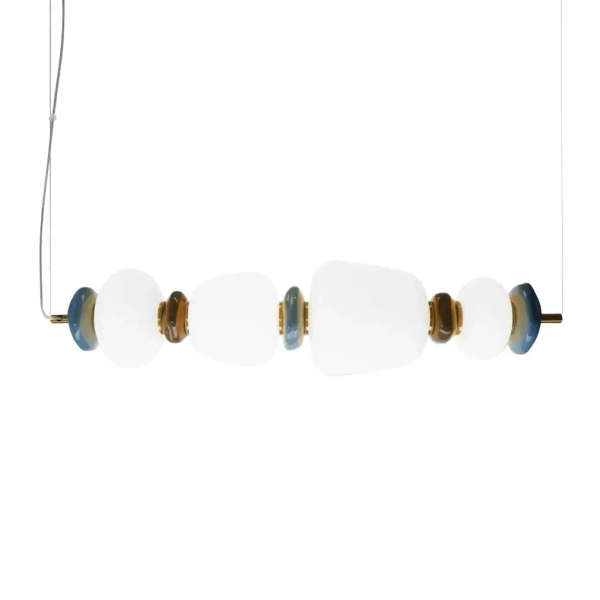 Ceramiczna wisząca lampa Evans PND-94981-4A-GD LED 22W 3000K biała złota