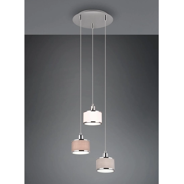 Abażurowa lampa zwieszana Karpun 311630306 do salonu srebrna