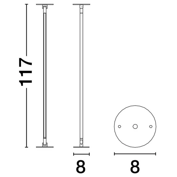 Lampa ścienno-sufitowa podłużna IRPA LE44916 LED 15W 3000K pręt do holu czarny