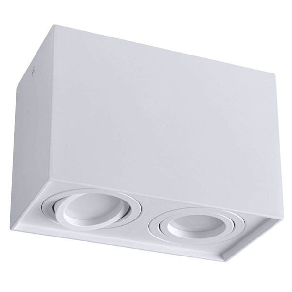 Prostokątna LAMPA sufitowa HADAR Q2 313133 Polux downlight metalowy regulowany biały