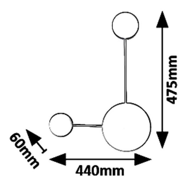 Ścienna LAMPA kinkiet AMADEO 6258 Rabalux dekoracyjna OPRAWA LED 7W 4000K molekuły chemistry furano czarna